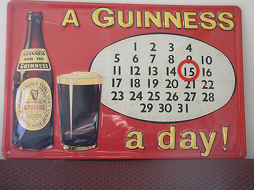 Guinness Metal Advertising A Guinness A Day Calendar Guinness Metal Advertising A Guinness A Day Calendar