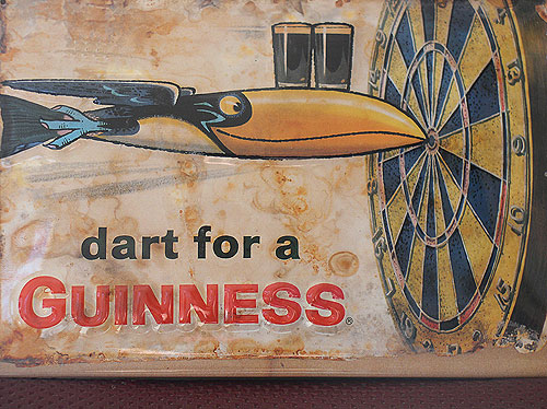 Guinness Metal Advertising Sign Dart For A Guinness Guinness Metal Advertising Sign Dart For A Guinness