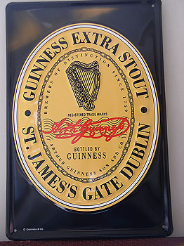 Guinness Extra Stout Metal Advertising Sign Guinness Extra Stout Metal Advertising Sign