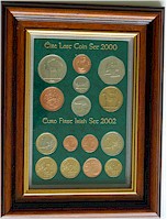 Framed old Irish Coin Sets